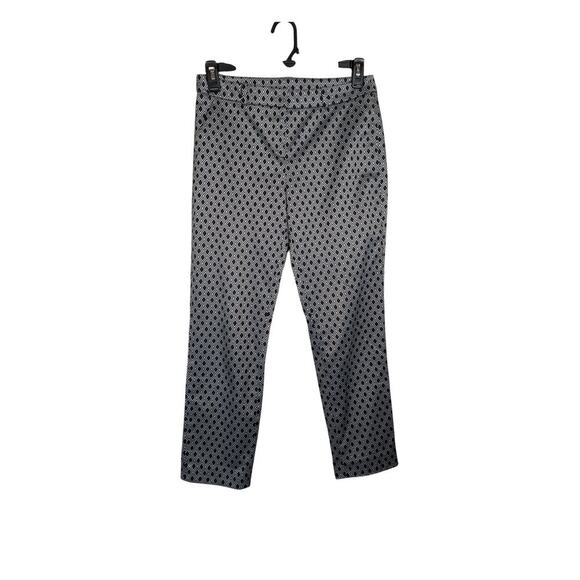Anne Klein Women's Size 6 Black & Silver Diamond Pattern Pixie Pants - Picture 1 of 9